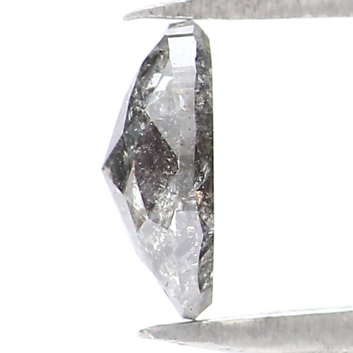 Natural Loose Oval Salt And Pepper Diamond Black Grey Color 0.36 CT 5.60 MM Oval Shape Rose Cut Diamond KR2484