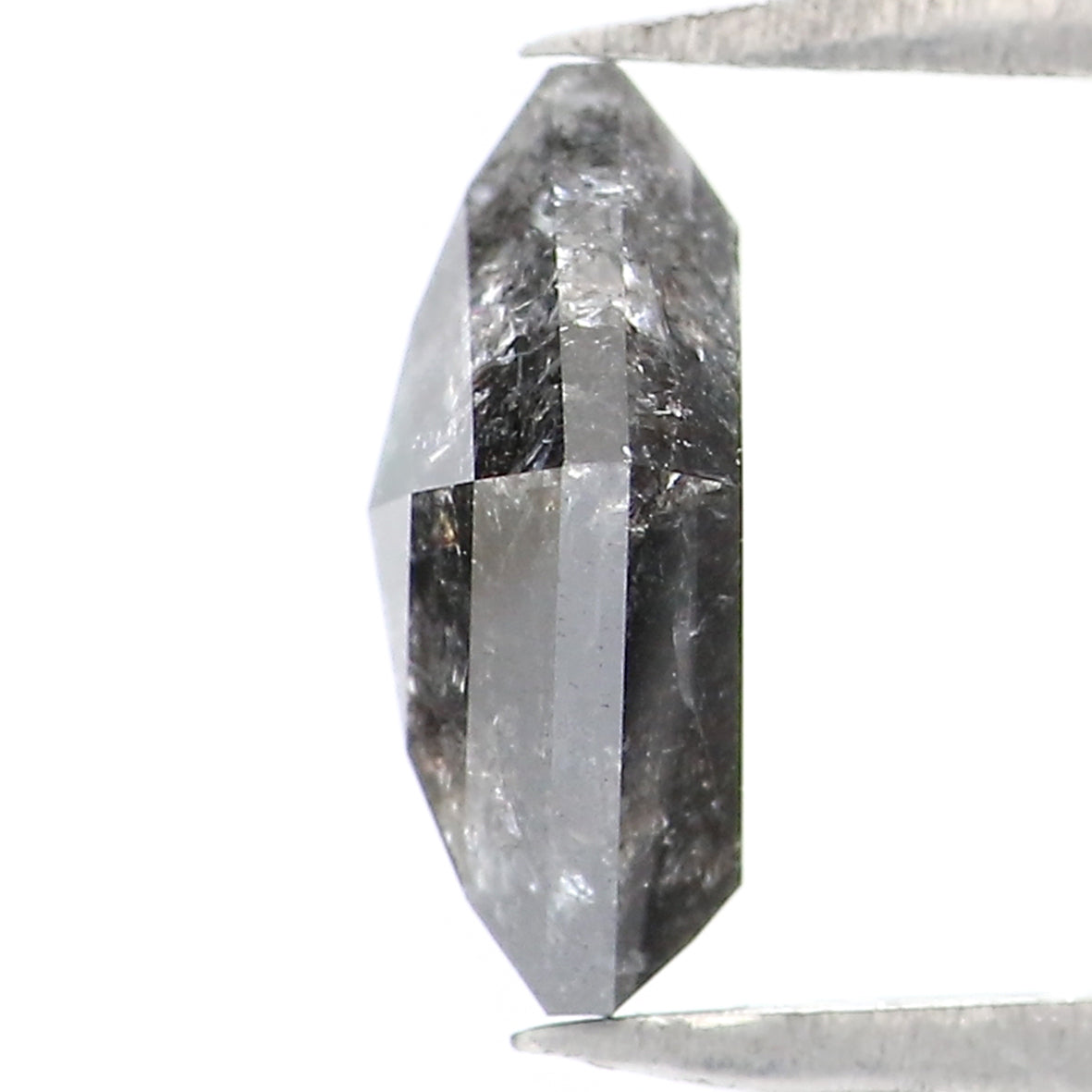 1.47 CT Natural Loose Pentagon Shape Diamond Salt And Pepper Pentagon Cut Diamond 8.30 MM Black Grey Color Pentagon Rose Cut Diamond LQ048