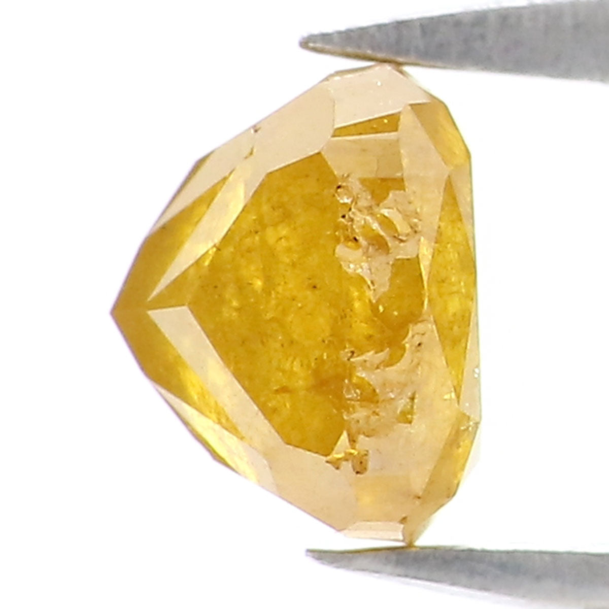 Natural Loose Cushion Yellow Color Diamond 0.84 CT 5.11 MM Cushion Shape Rose Cut Diamond KR689