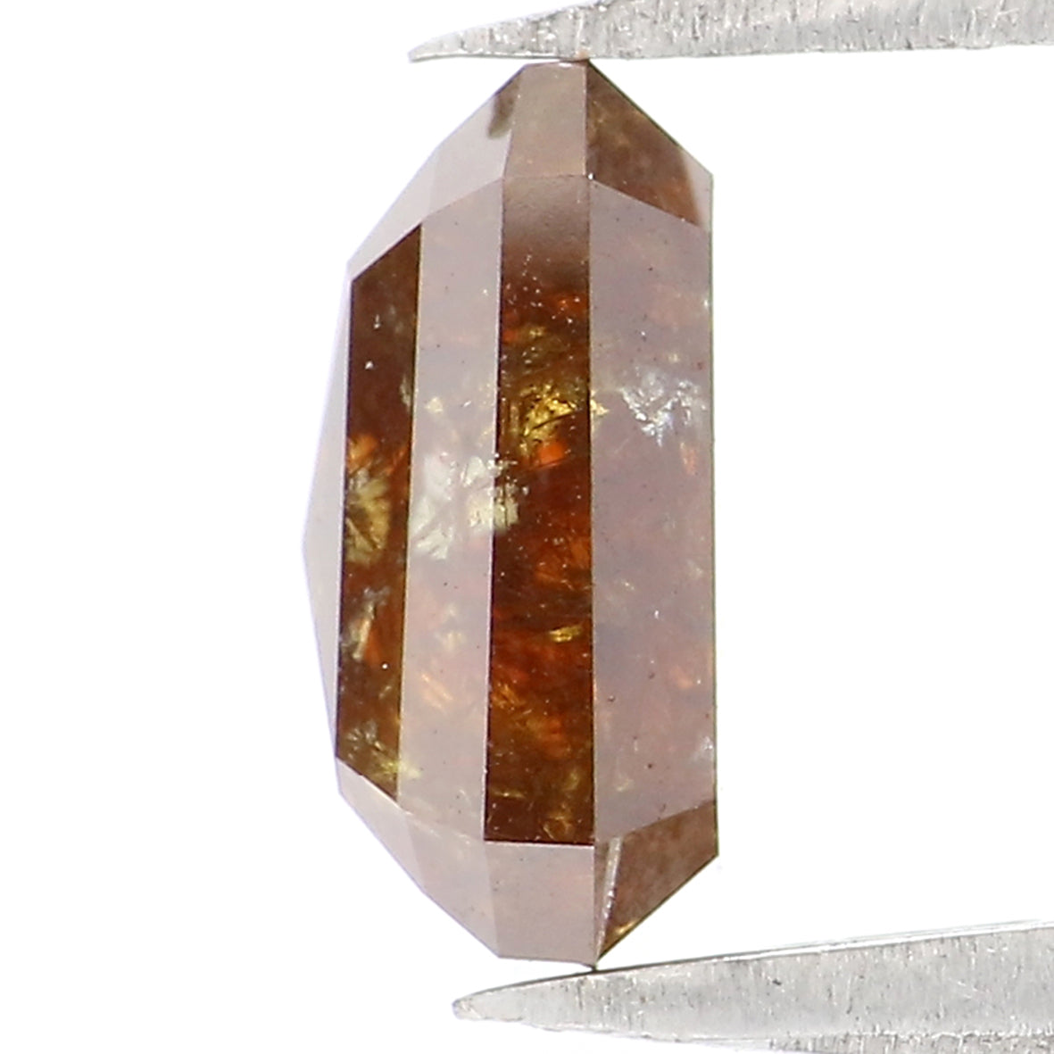1.69 Ct Natural Loose Emerald Shape Diamond Brown Color Emerald Diamond 7.60 MM Natural Loose Brown Diamond Emerald Rose Cut Diamond LQ367