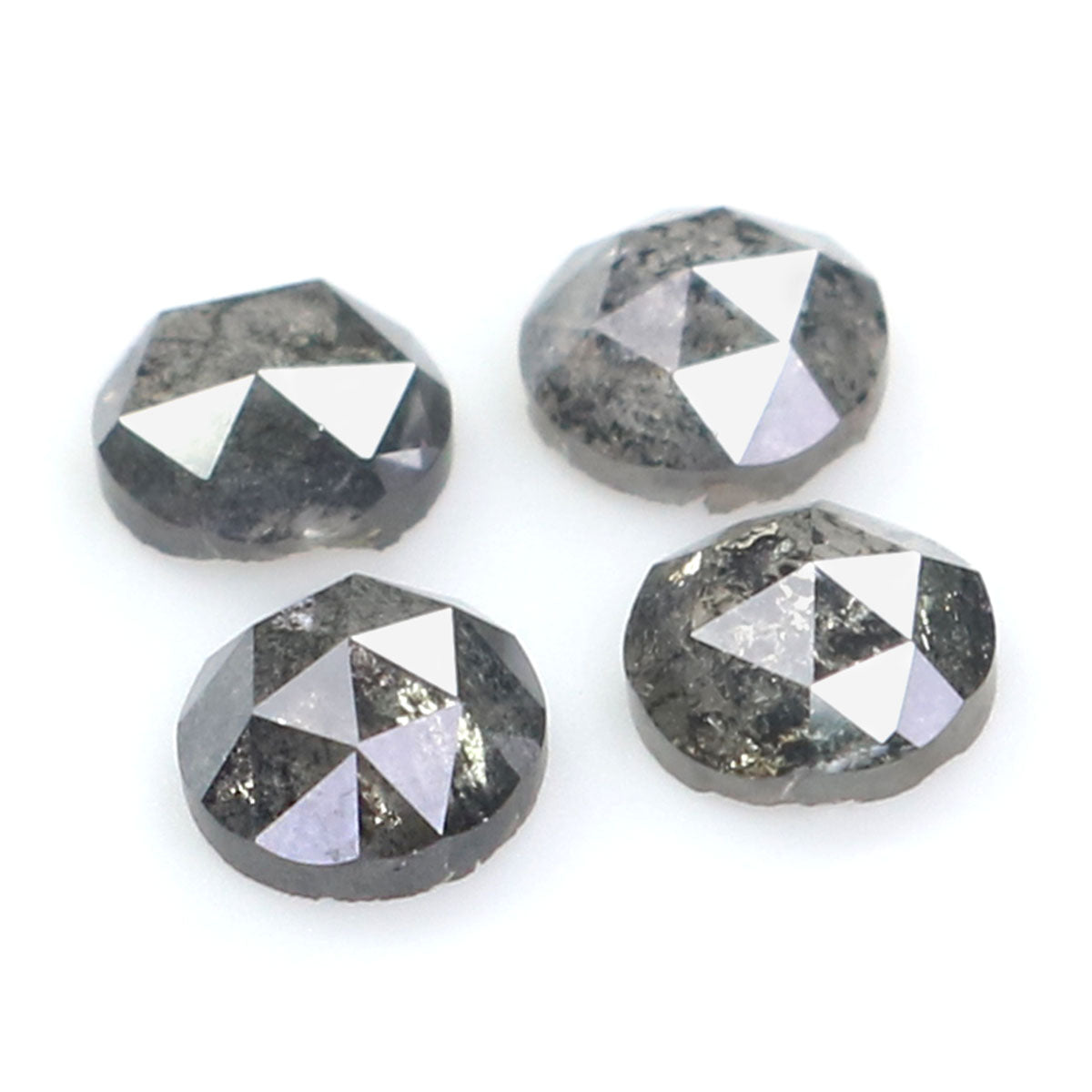 Natural Loose Rose Cut Salt And Pepper Diamond Black Grey Color 1.04 CT 3.91 MM Rose Cut Shape Diamond KR2548