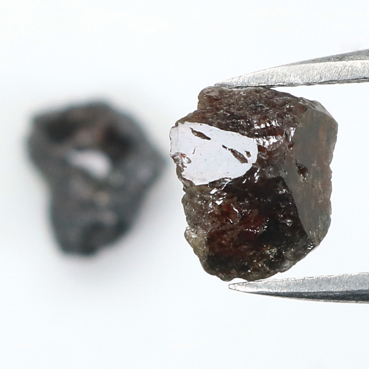 3.19 CT Natural Loose Rough Shape Diamond Brown Color Rough Cut Diamond 7.30 MM Natural Loose Black Color Rough Irregular Cut Diamond LQ2048