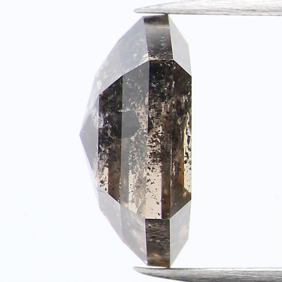 1.54 CT Natural Loose Hexagon Shape Diamond Salt And Pepper Hexagon Diamond 7.95 MM Black Grey Color Hexagon Shape Rose Cut Diamond QL861