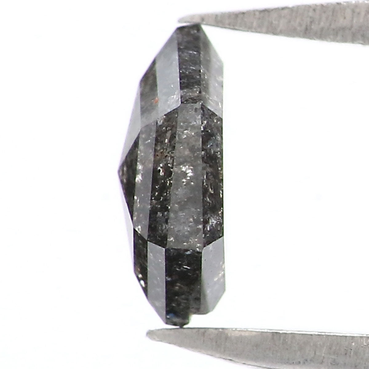 Natural Loose Hexagon Salt And Pepper Diamond Black Grey Color 0.37 CT 5.73 MM Hexagon Shape Rose Cut Diamond KR2539