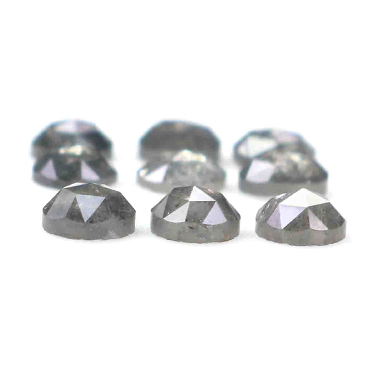 Natural Loose Rose Cut Salt And Pepper Black Grey Color Diamond 1.19 CT 3.12 MM Rose Cut Shape Diamond KDL2404