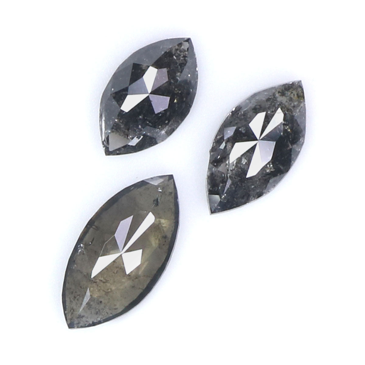 Natural Loose Marquise Salt And Pepper Diamond Black Grey Color 0.86 CT 5.70 MM Marquise Shape Rose Cut Diamond KDL014