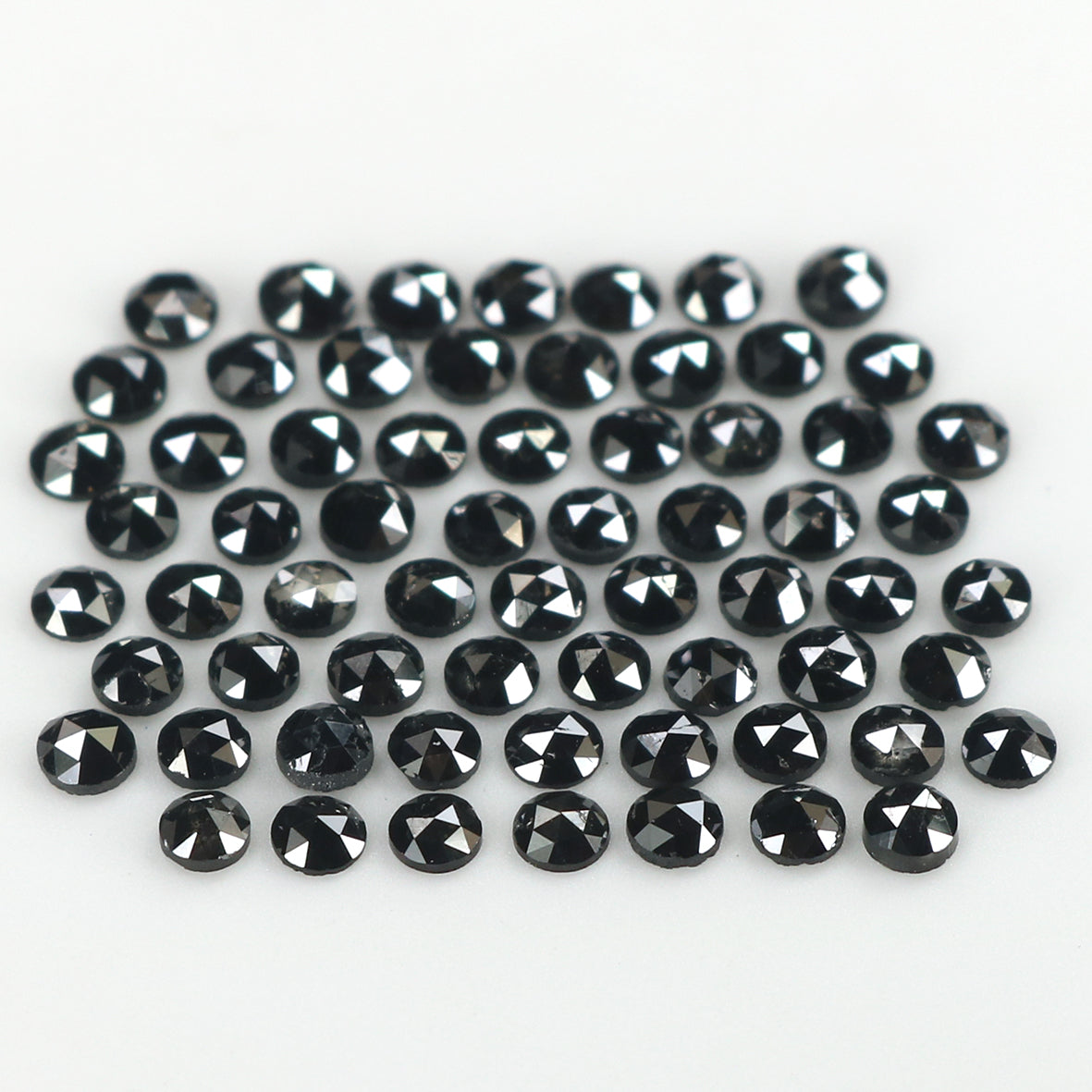 2.81 CT Natural Loose Round Shape Diamond Black Color Round Cut Diamond 2.10 MM Natural Diamond  Black Color Round Rose Cut Diamond LQ1855