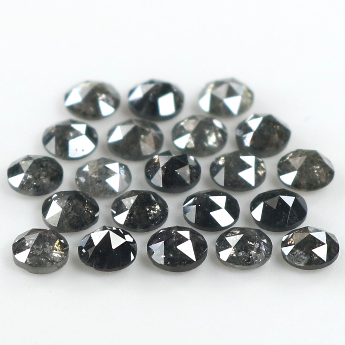 1.73 Ct Natural Loose Round Rose Cut Diamond Salt And Pepper Round Diamond 2.60 MM Natural Black Grey Color Round Rose Cut Diamond LQ1819