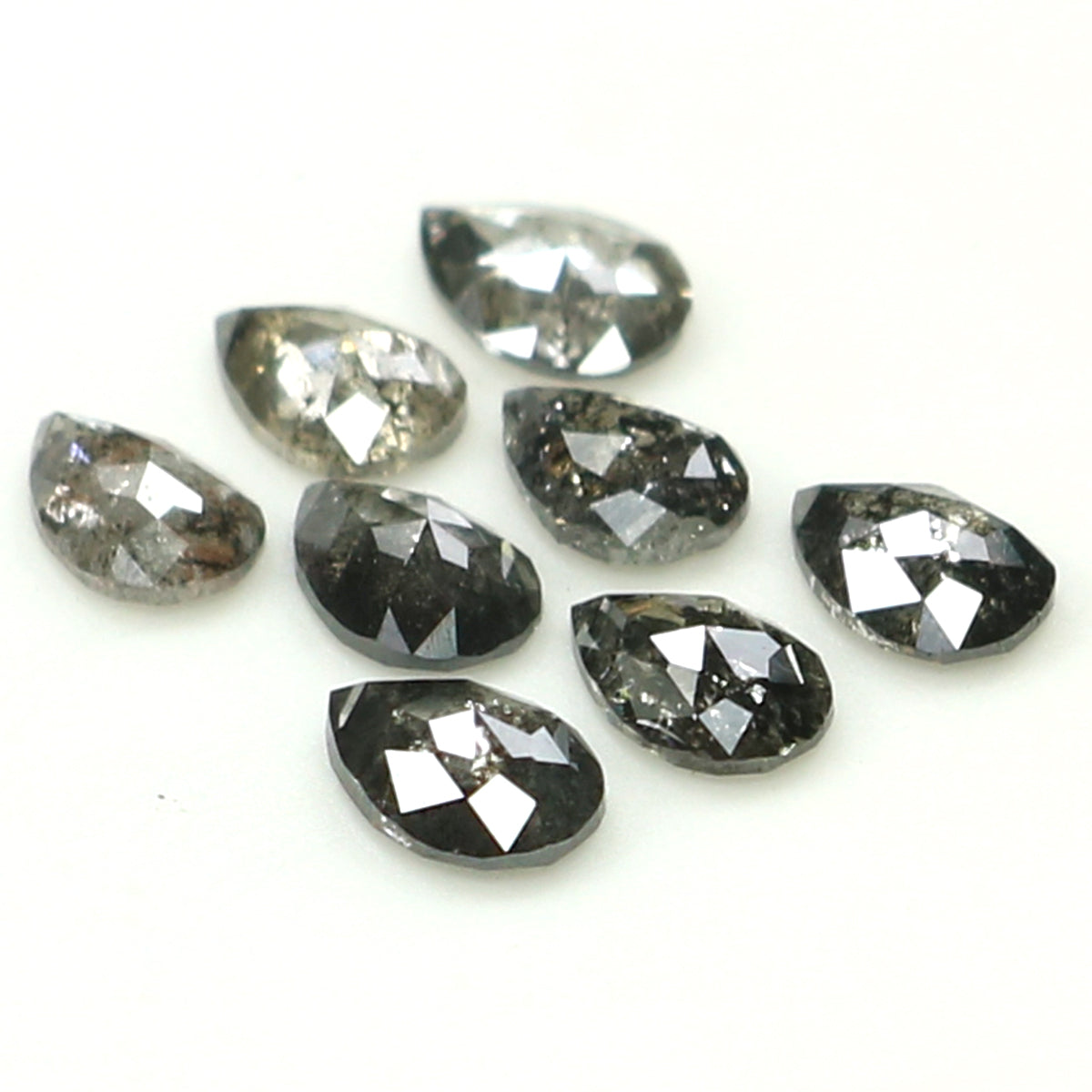 1.00 CT Natural Loose Pear Shape Diamond Salt And Pepper Pear Cut Diamond 4.00 MM Natural Black Grey Diamond Pear Rose Cut Diamond QL1317