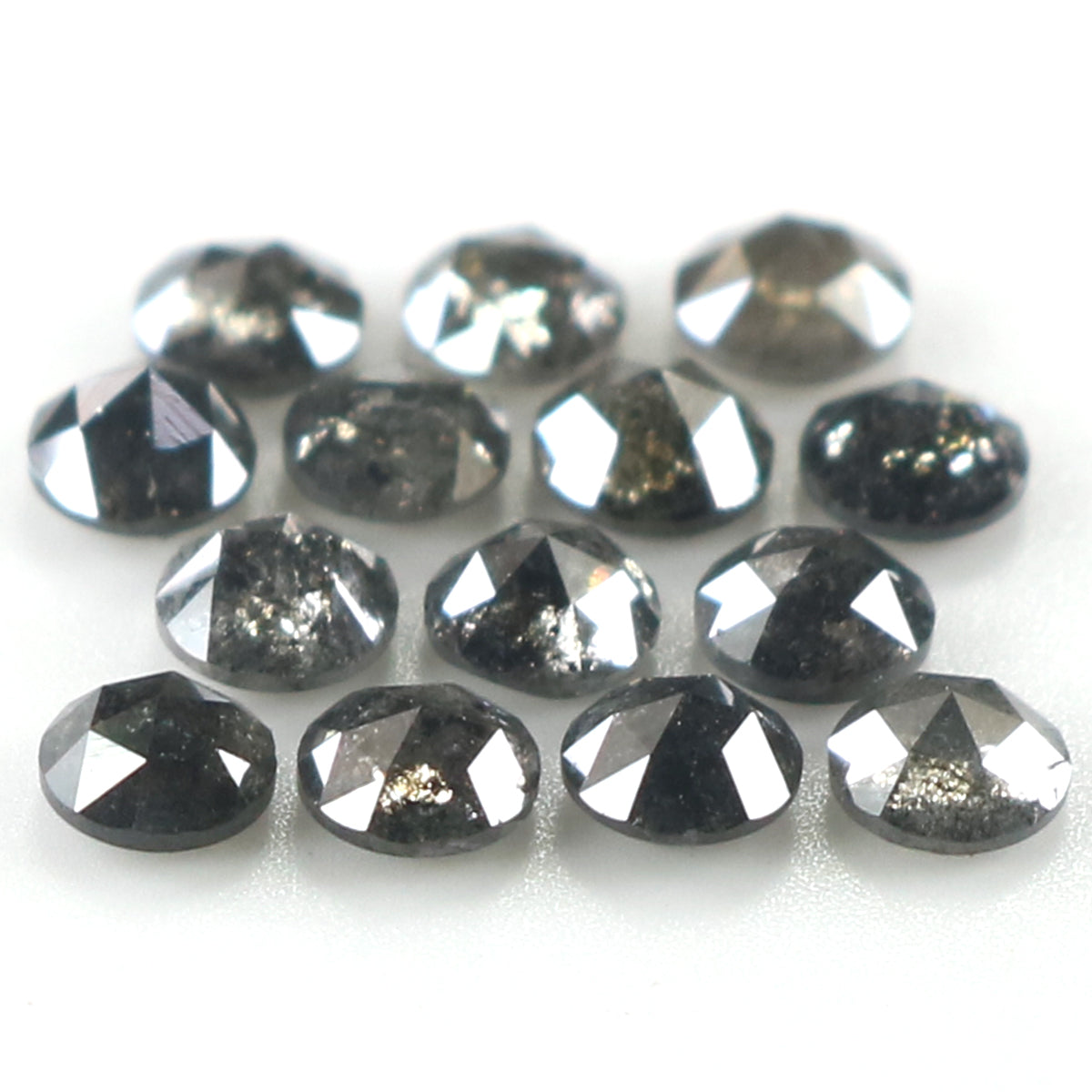 1.34 Ct Natural Loose Round Rose Cut Diamond Salt And Pepper Round Diamond 2.70 MM Natural Black Grey Color Round Rose Cut Diamond LQ1823