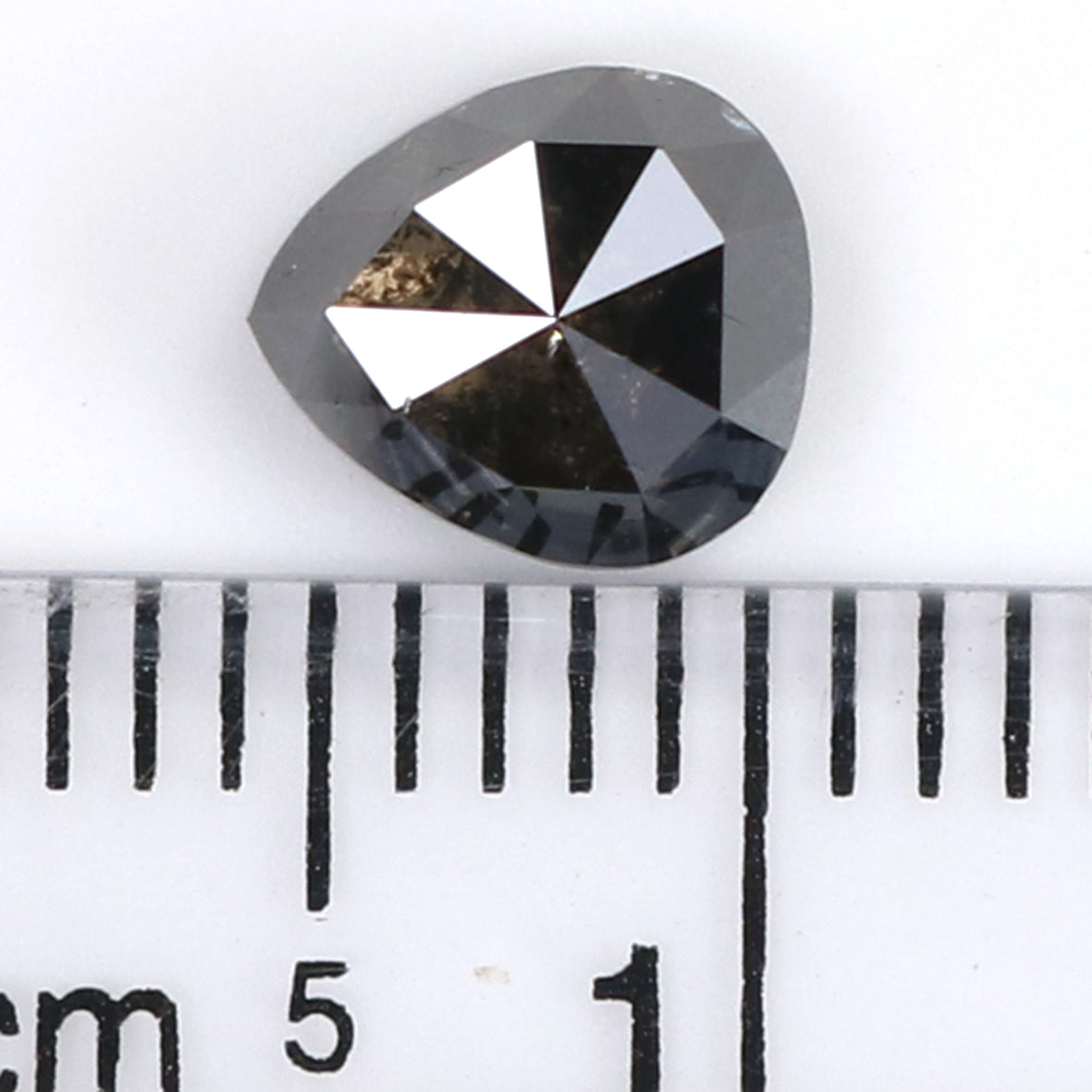 1.23 CT Natural Loose Pear Shape Diamond Salt And Pepper Pear Cut Diamond 6.50 MM Natural Black Grey Color Pear Brilliant Cut Diamond KQ1806