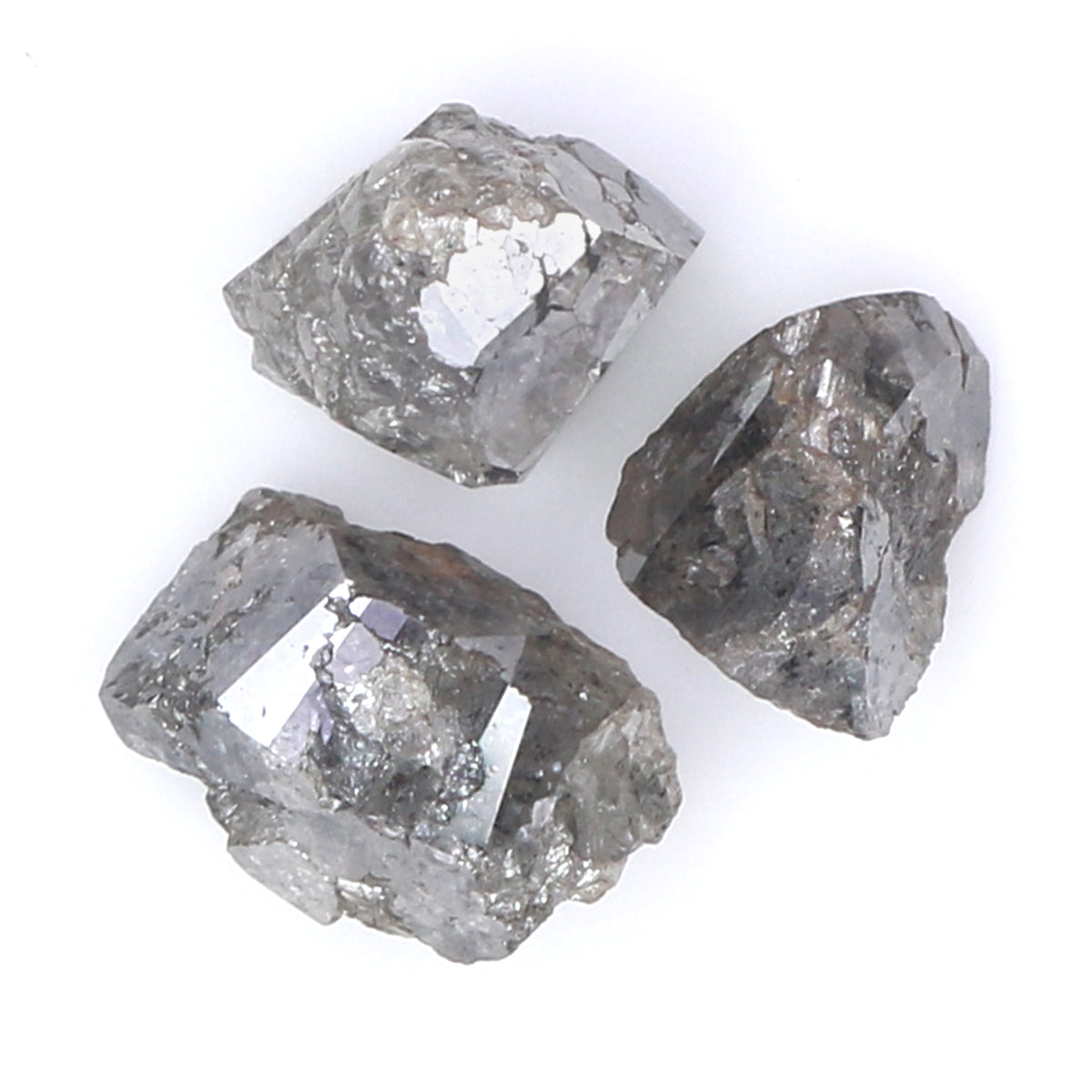 2.46 CT Natural Loose Rough Cut Diamond Salt And Pepper Rough Diamond 5.65 MM Natural Black Grey Diamond Rough Irregular Cut Diamond QL1957