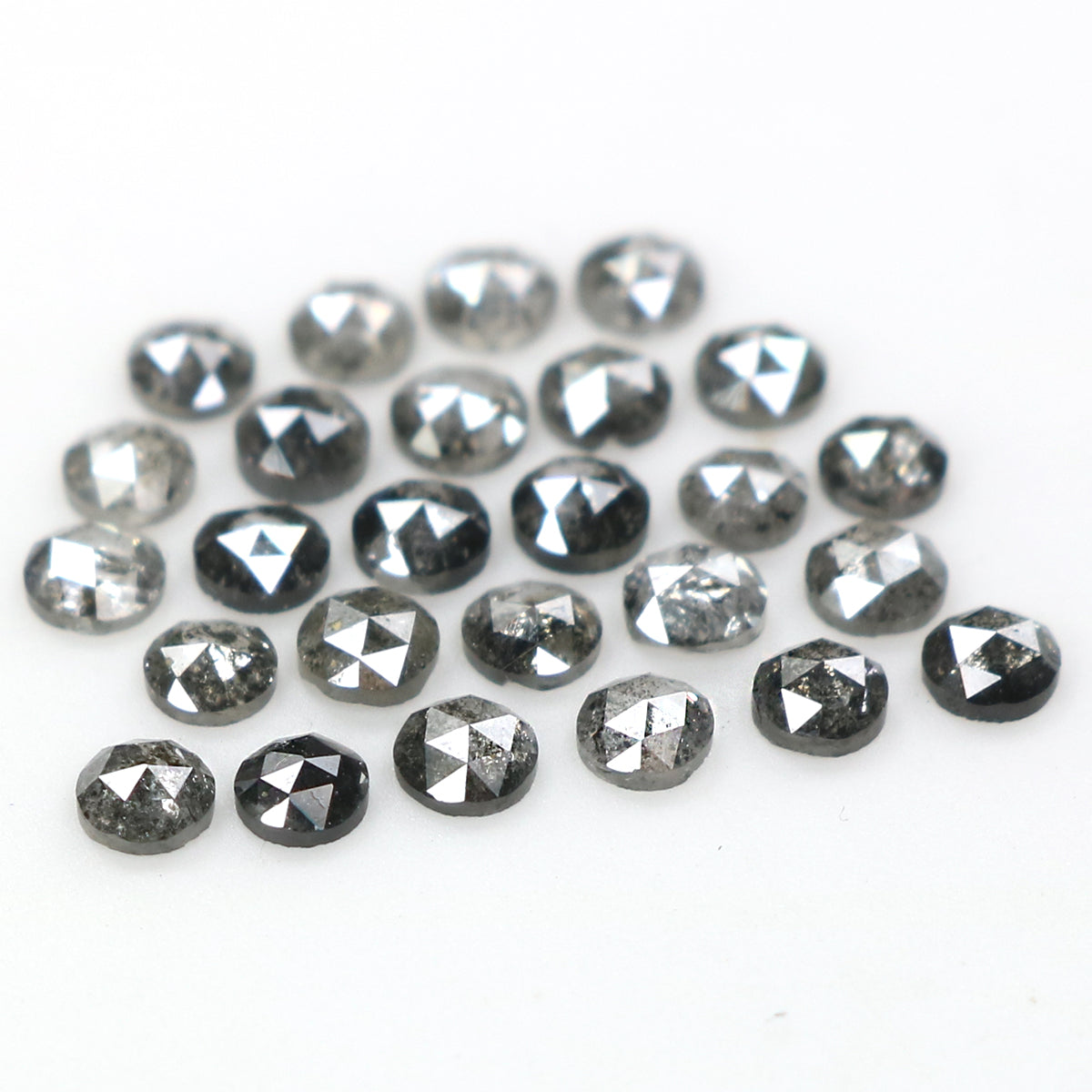 Natural Loose Rose Cut Salt And Pepper Diamond Black Grey Color 1.19 CT 2.10 MM Rose Cut Shape Diamond KR2429