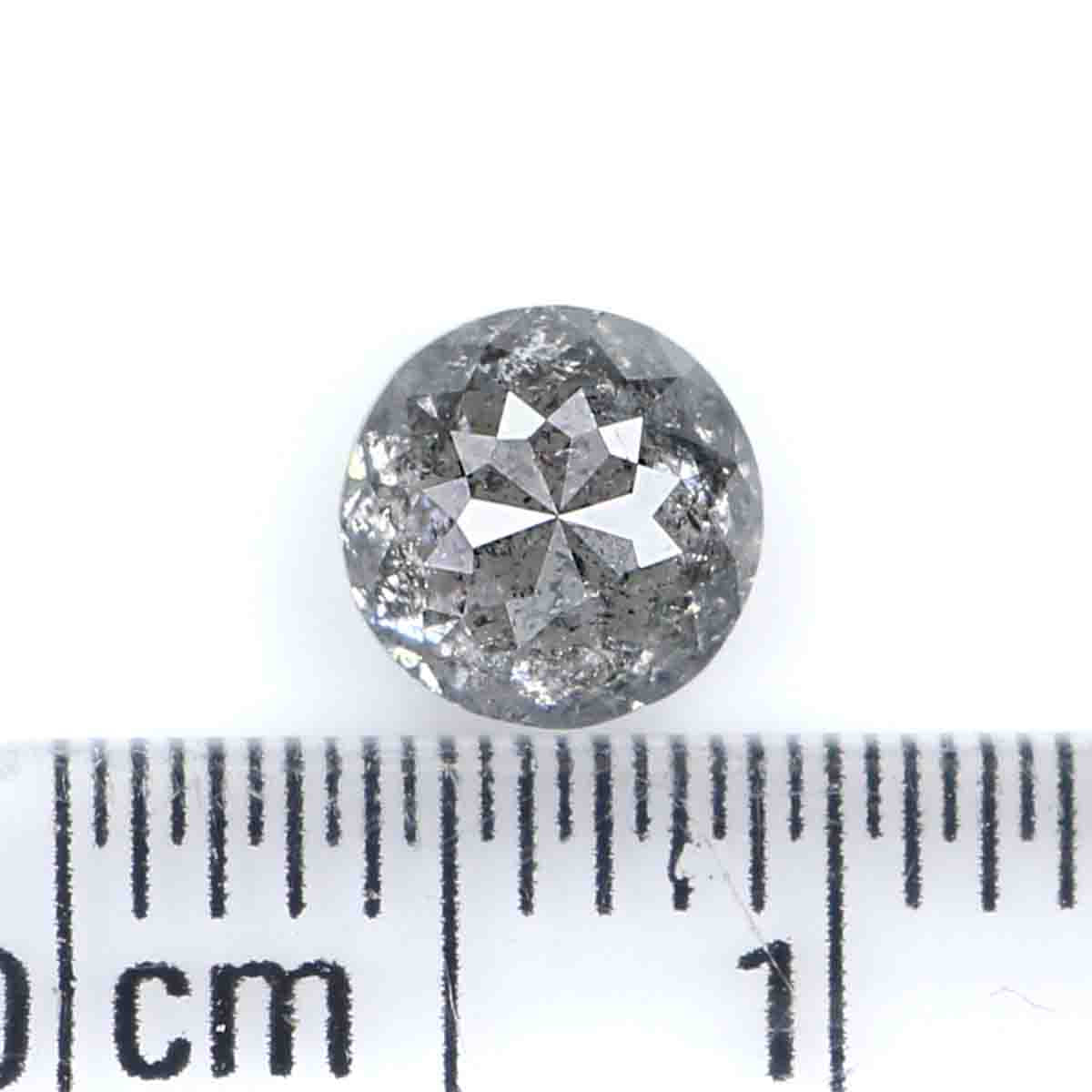 0.78 CT Natural Loose Round Rose Cut Diamond Salt And Pepper Round Shape Diamond 5.55 MM Natural Black Grey Round Rose Cut Diamond LQ2394