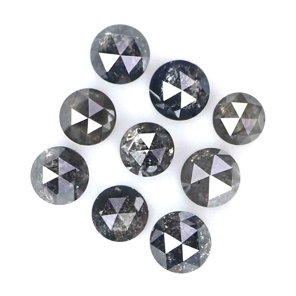 1.22 Ct Natural Loose Round Rose Cut Diamond Salt And Pepper Round Diamond 2.70 MM Natural Black Grey Color Round Rose Cut Diamond LQ2407