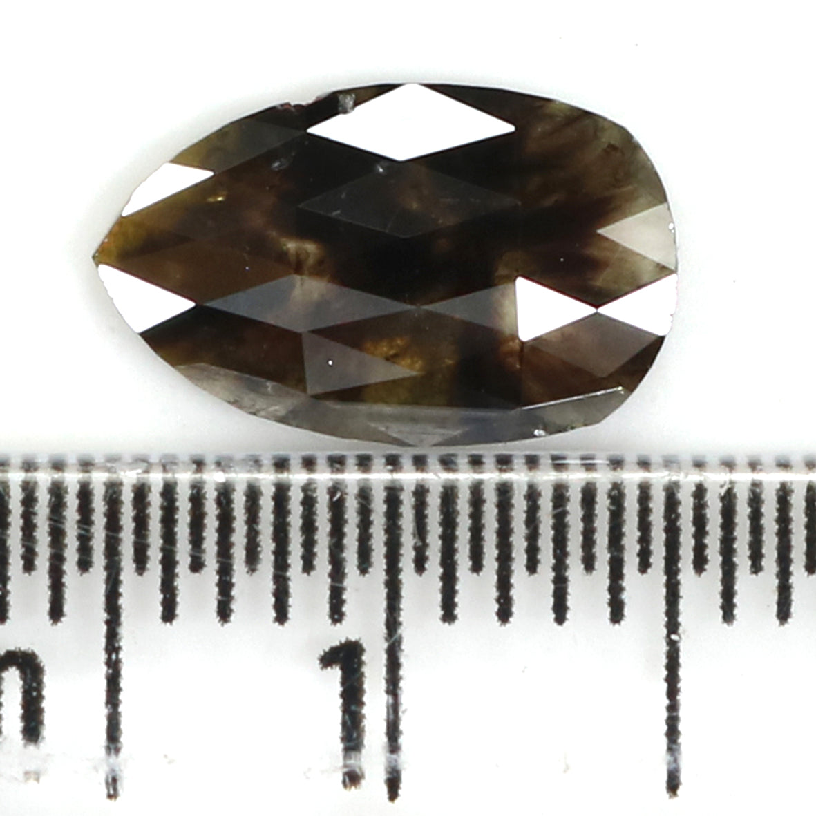 1.29 CT Natural Loose Pear Shape Diamond Brown Color Pear Cut Diamond 10.40 MM Natural Loose Brown Color Pear Rose Cut Diamond KQ1395