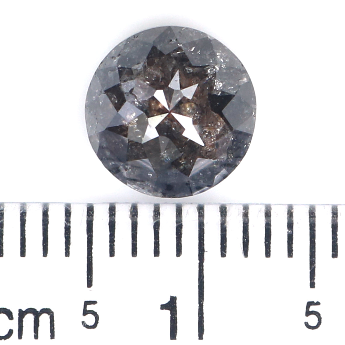 2.24 CT Natural Loose Round Rose Cut Diamond Salt And Pepper Round Shape Diamond 7.70 MM Natural Black Grey Round Rose Cut Diamond LQ039