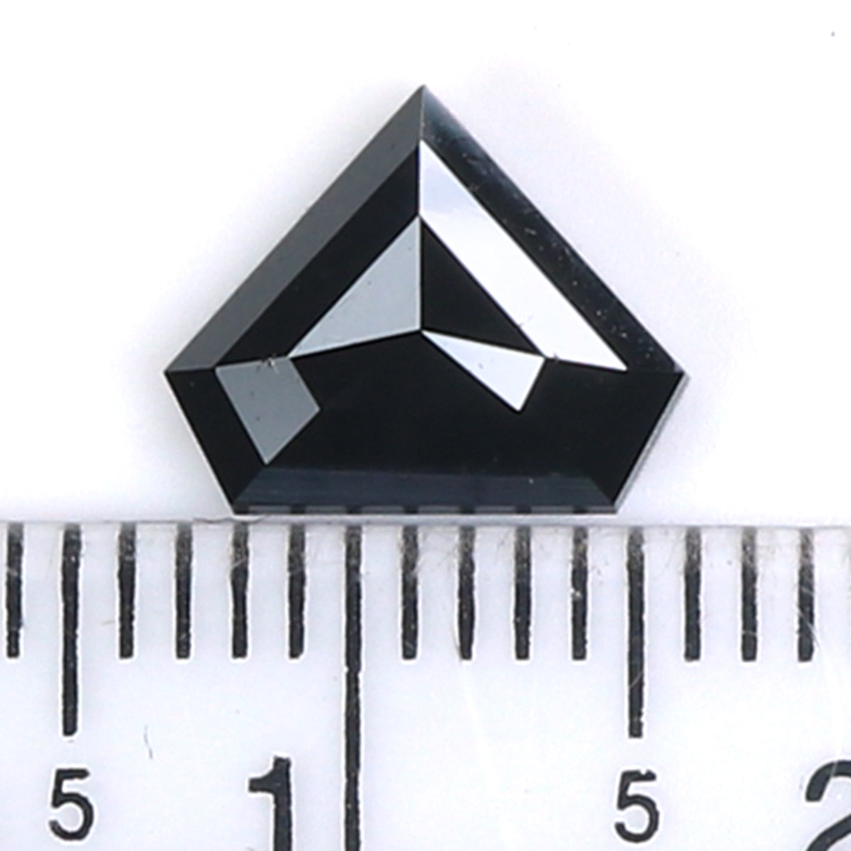 2.08 CT Natural Loose Shield Shape Diamond Black Color Shield Rose Cut Diamond 7.55 MM Natural Loose Shield Shape Black Color Diamond LQ9188