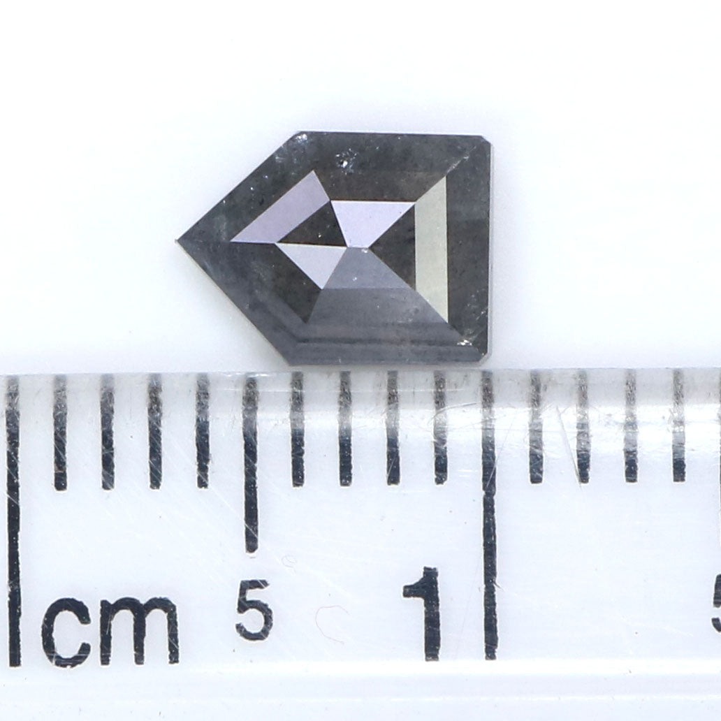 0.80 Ct Natural Loose Shield Shape Diamond Salt And Pepper Shield Diamond 6.75 MM Natural Black Grey Color Shield Rose Cut Diamond LQ8190