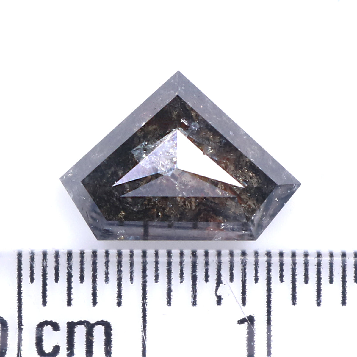 1.59 Ct Natural Loose Shield Shape Diamond Salt And Pepper Shield Cut Diamond 6.80 MM Black Gray Color Shield Shape Rose Cut Diamond LQ2300