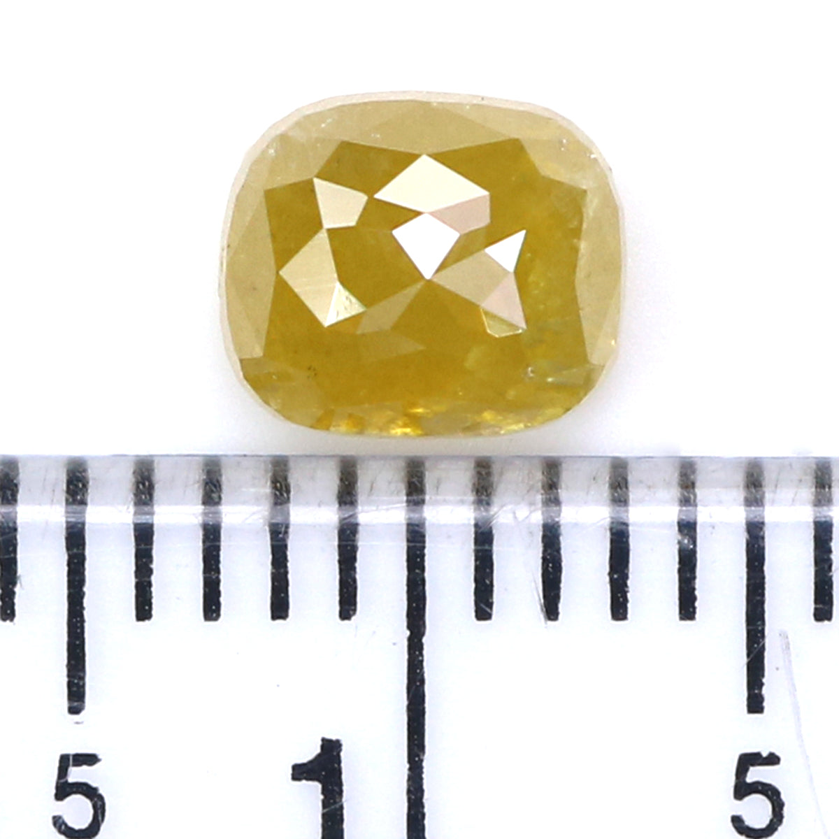 1.17 CT Natural Loose Cushion Shape Diamond Yellow Color Cushion Cut Diamond 5.95 MM Natural Yellow Color Cushion Rose Cut Diamond LQ9233