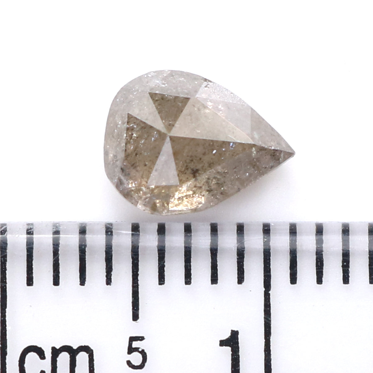 0.98 CT Natural Loose Pear Shape Diamond Salt And Pepper Pear Diamond 7.30 MM Natural Loose Diamond Grey Color Pear Rose Cut Diamond LQ7712