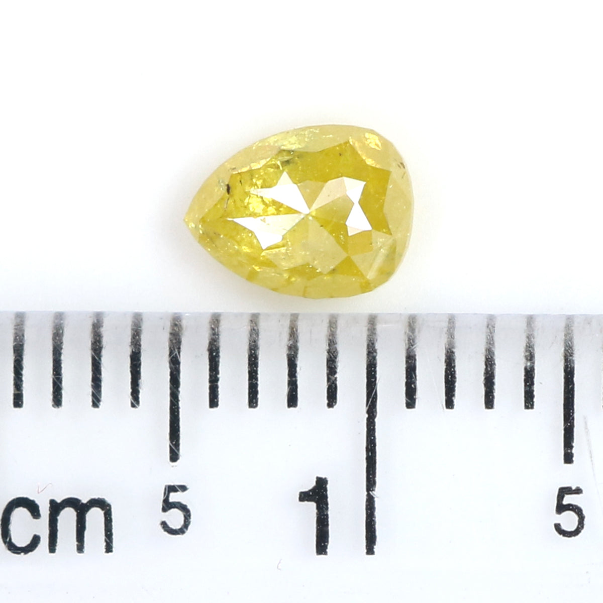 0.57 CT Natural Loose Pear Shape Diamond Yellow Color Pear Cut Diamond 5.90 MM Natural Loose Yellow Color Pear Rose Cut Diamond KQ2500