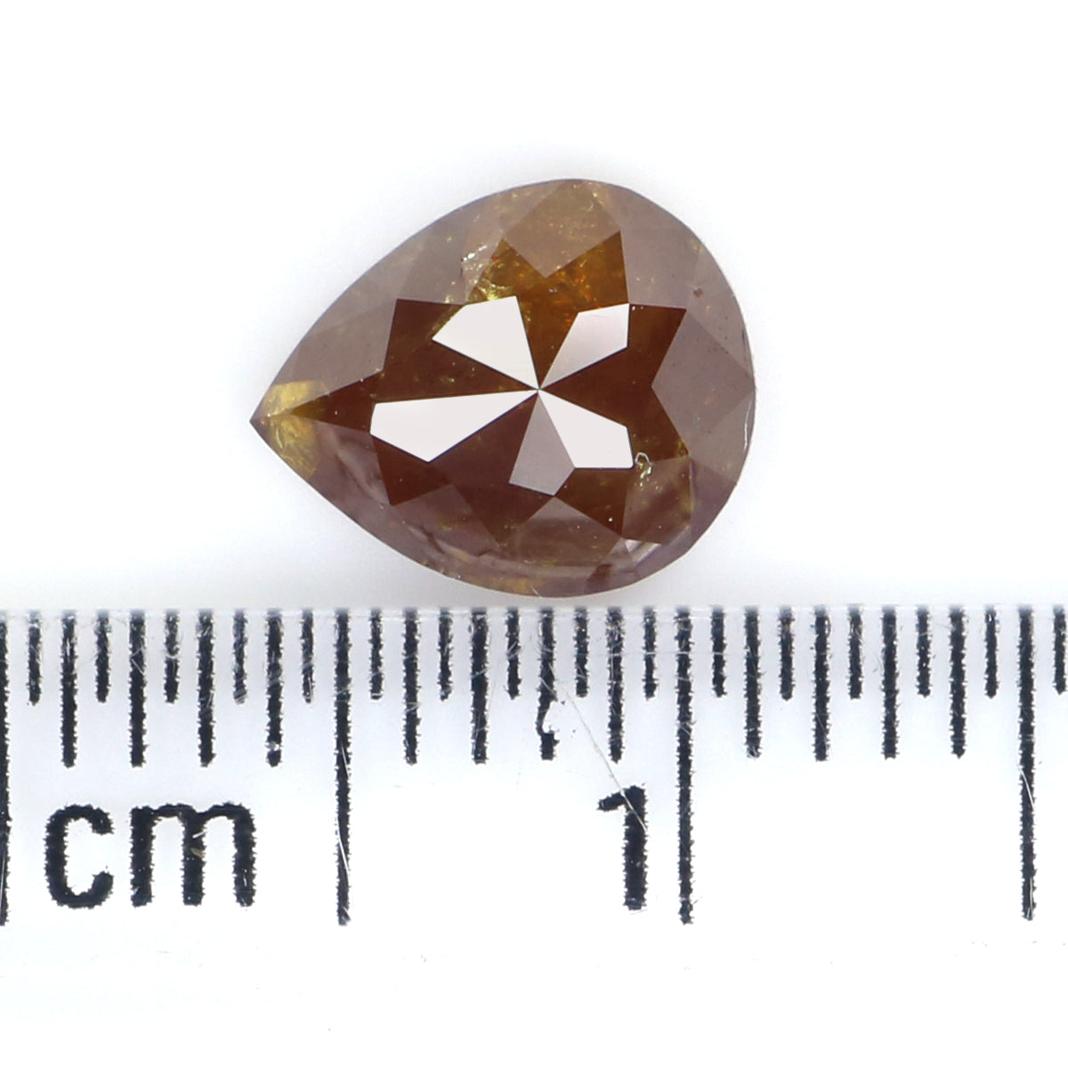 1.22 CT Natural Loose Pear Shape Diamond Brown Color Pear Cut Diamond 7.40 MM Natural Loose Brown Color Diamond Pear Rose Cut Diamond LQ9417