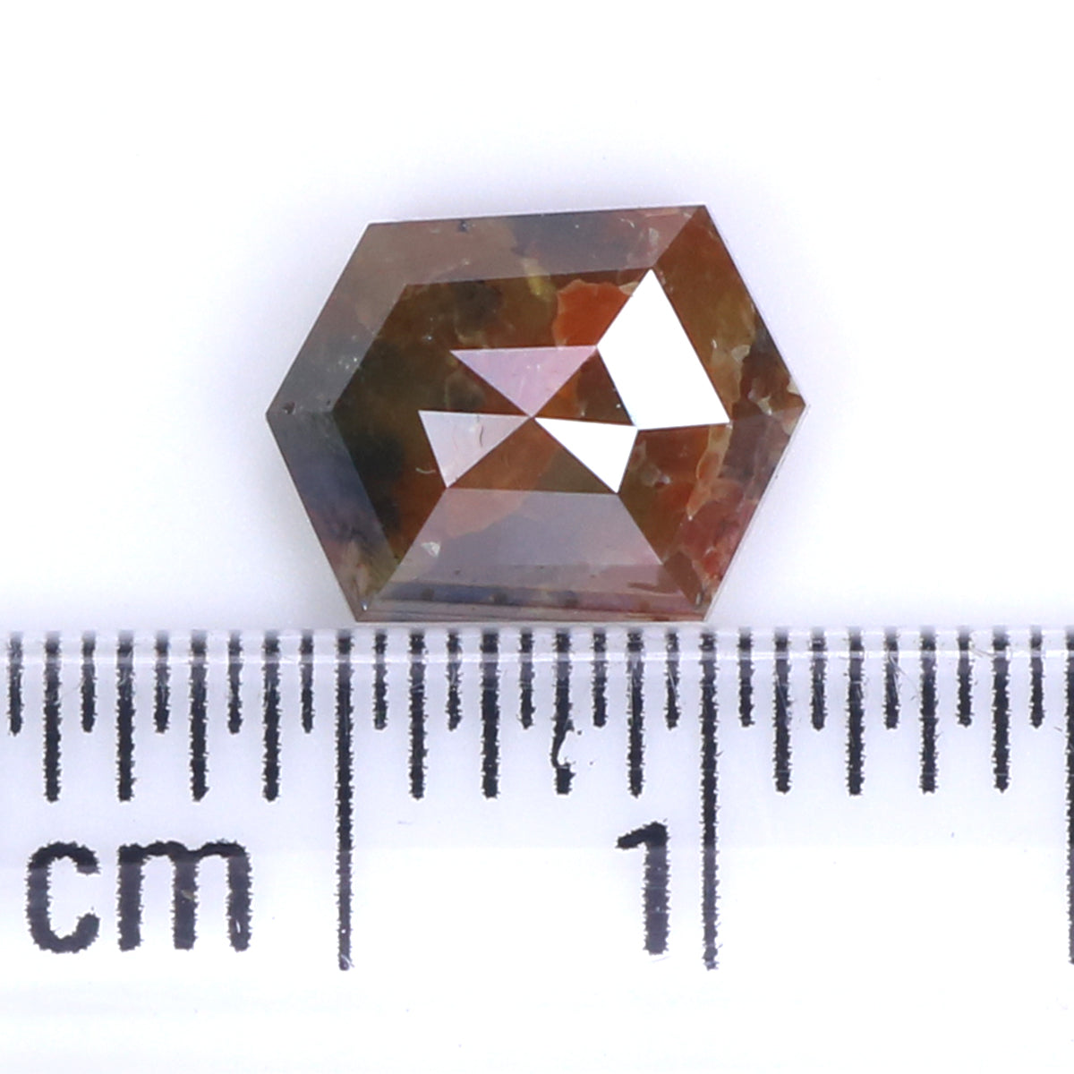 1.32 CT Natural Loose Hexagon Shape Diamond Brown Color Hexagon Cut Diamond 7.45 MM Natural Brown Color Hexagon Rose Cut Diamond KQ2522