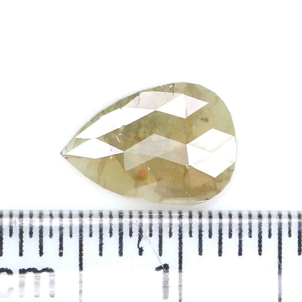 0.71 CT Natural Loose Pear Shape Diamond Yellow Grey Color Pear Cut Diamond 8.40 MM Natural Loose Diamond Pear Shape Rose Cut Diamond LQ7032