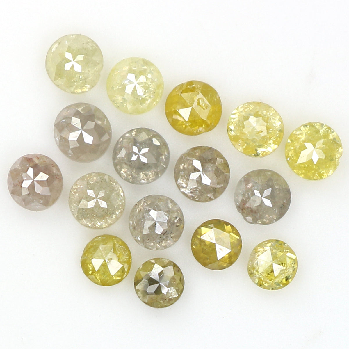 Natural Loose Rose Cut Diamond Yellow Grey Color 1.15 CT 2.40 MM Rose Cut Shape Diamond KR2437