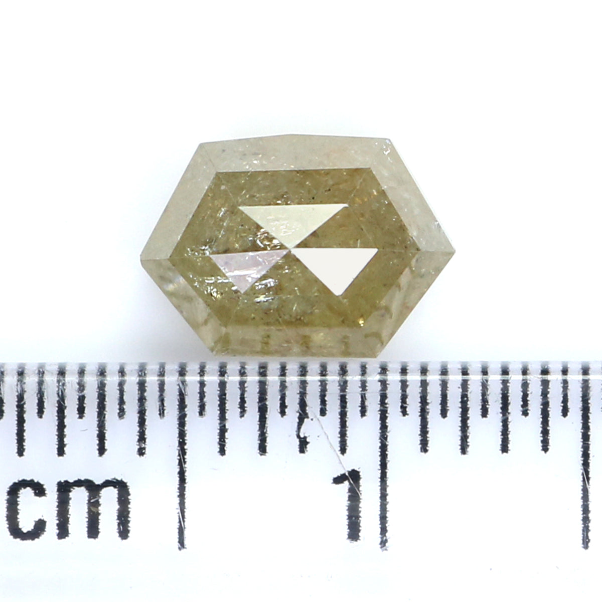 1.51 CT Natural Loose Hexagon Shape Diamond Yellow Color Hexagon Cut Diamond 7.80 MM Natural Grey Hexagon Color Rose Cut Diamond KQ1613