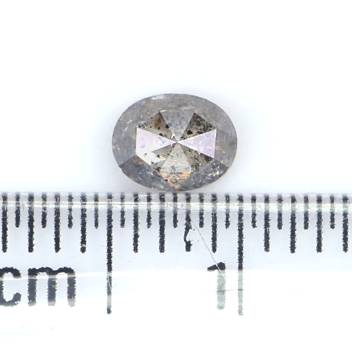 0.41 Ct Natural Loose Oval Shape Diamond Salt And Pepper Oval Diamond 4.80 MM Natural Loose Black Gray Color Oval Rose Cut Diamond LQ8820