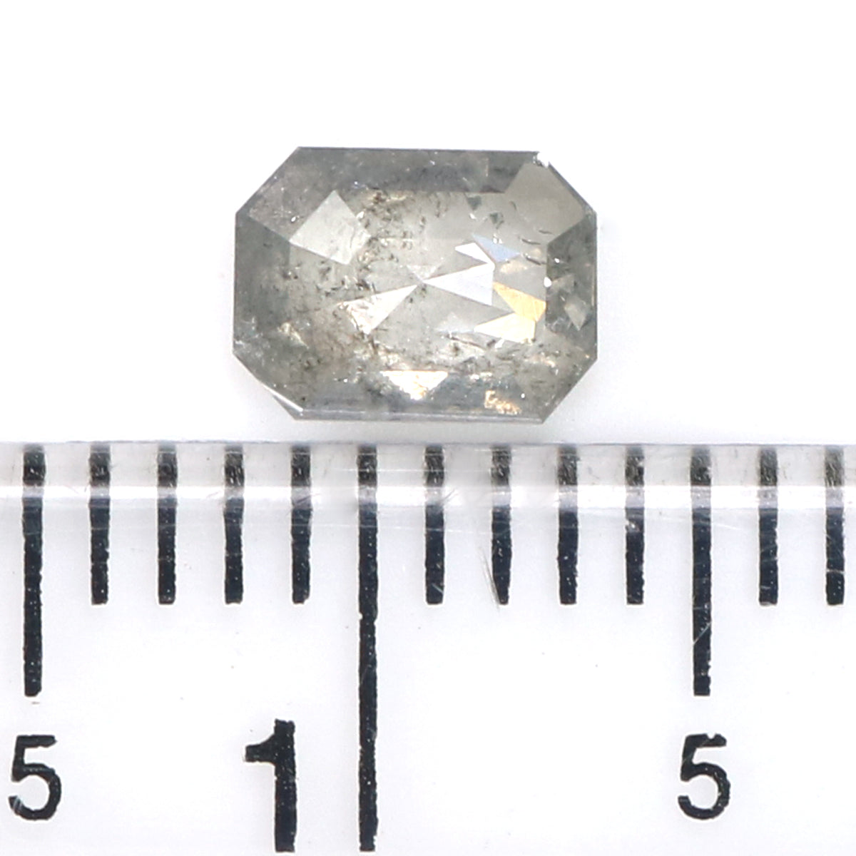 0.53 CT Natural Loose Emerald Cut Diamond Salt And Pepper Emerald Diamond 5.50 MM Natural Black Grey Color Emerald Rose Cut Diamond LQ2018