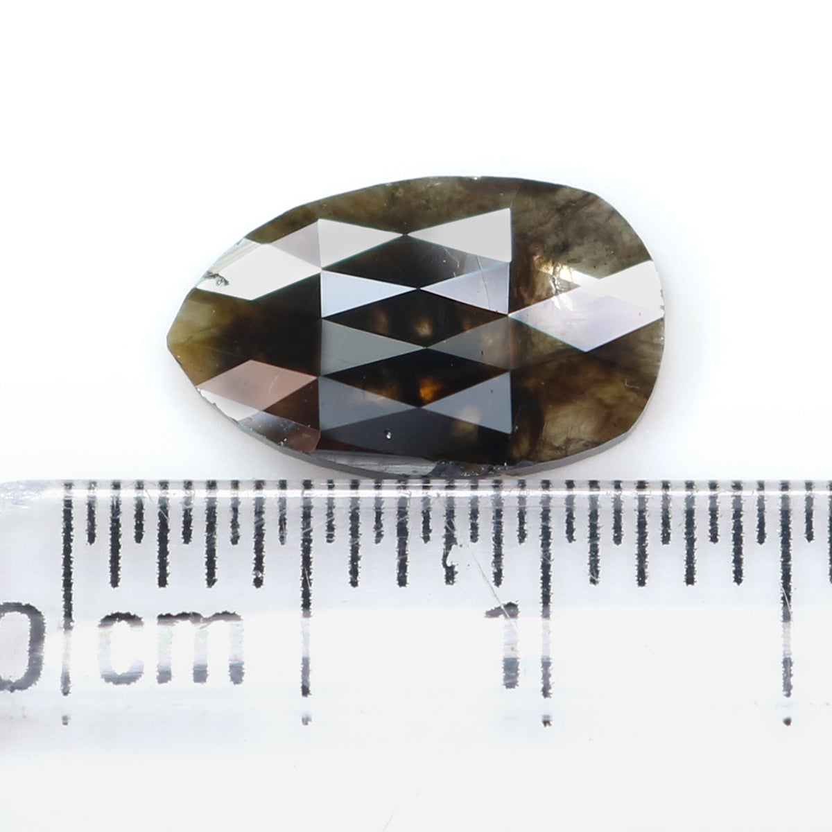 1.30 Ct Natural Loose Pear Shape Diamond Dark Brown Color Pear Cut Diamond 10.45 MM Natural Diamond Brown Color Pear Rose Cut Diamond KQ1241