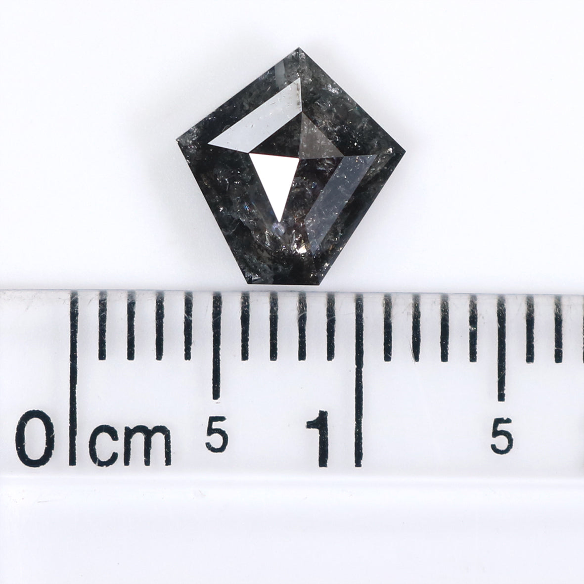 1.47 CT Natural Loose Pentagon Shape Diamond Salt And Pepper Pentagon Cut Diamond 8.30 MM Black Grey Color Pentagon Rose Cut Diamond LQ048