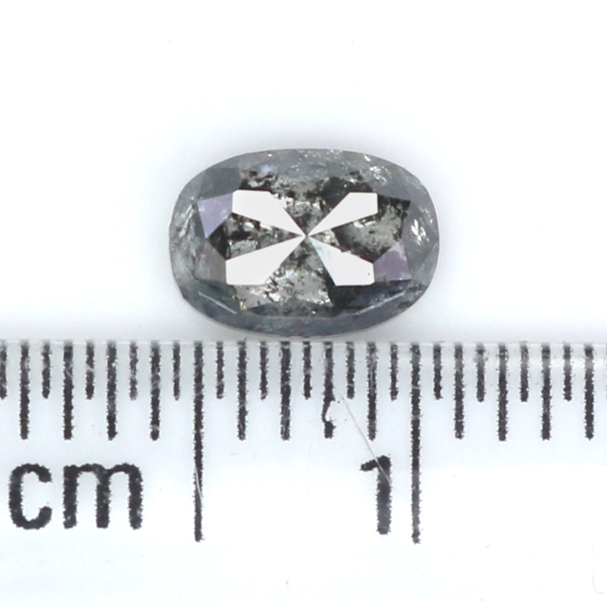 0.74 CT Natural Loose Oval Shape Diamond Salt And Pepper Oval Rose Cut Diamond 6.25 MM Black Grey Color Oval Shape Rose Cut Diamond LQ2314