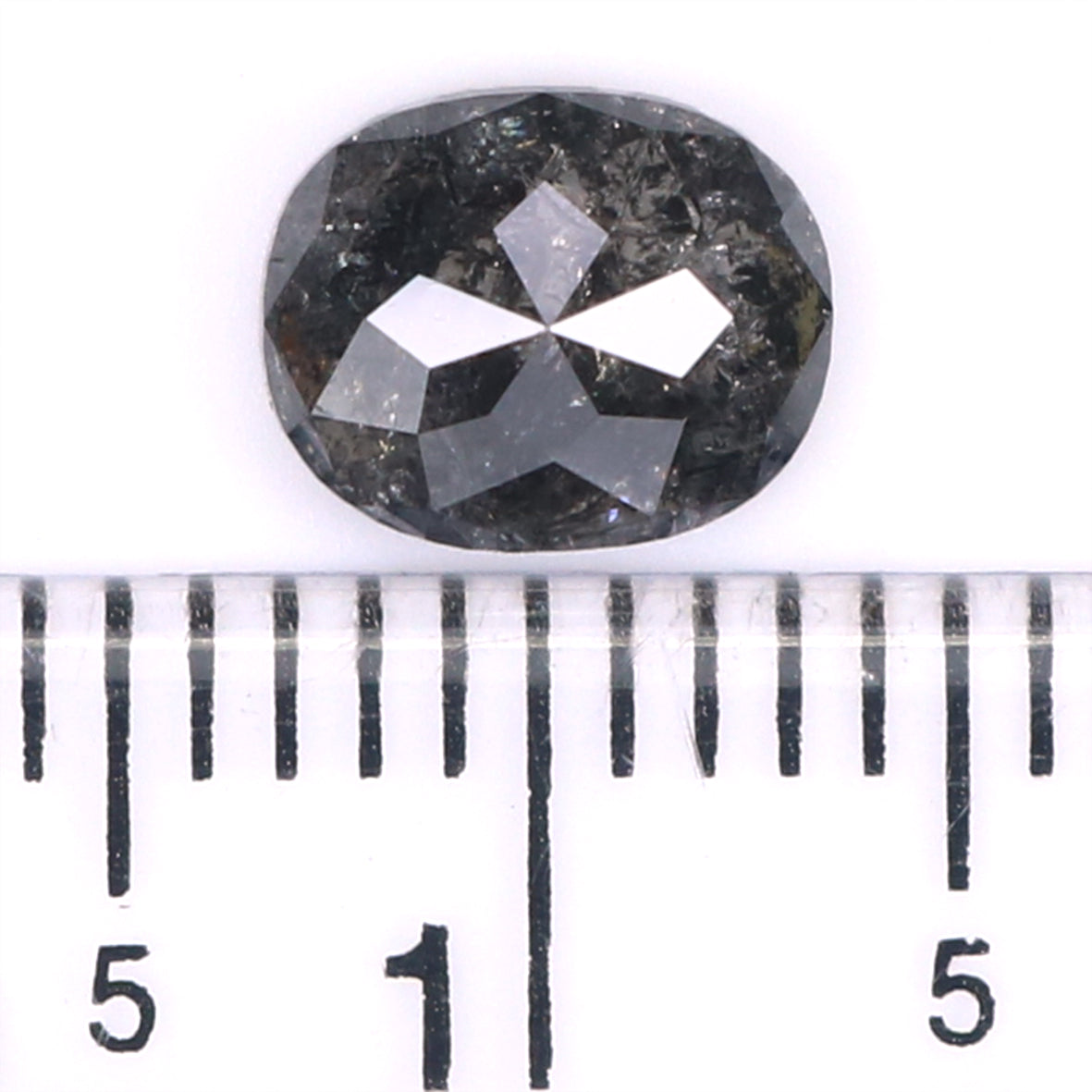 1.04 Ct Natural Loose Oval Shape Diamond Salt And Pepper Oval Diamond 6.85 MM Natural Diamond Black Grey Color Oval Rose Cut Diamond LQ2015