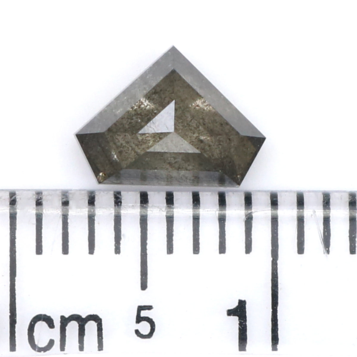 0.87 CT Natural Loose Shield Diamond Black Grey Color Diamond 5.40 MM Natural Loose Diamond Salt And Pepper Shield Rose Cut Diamond QL1942