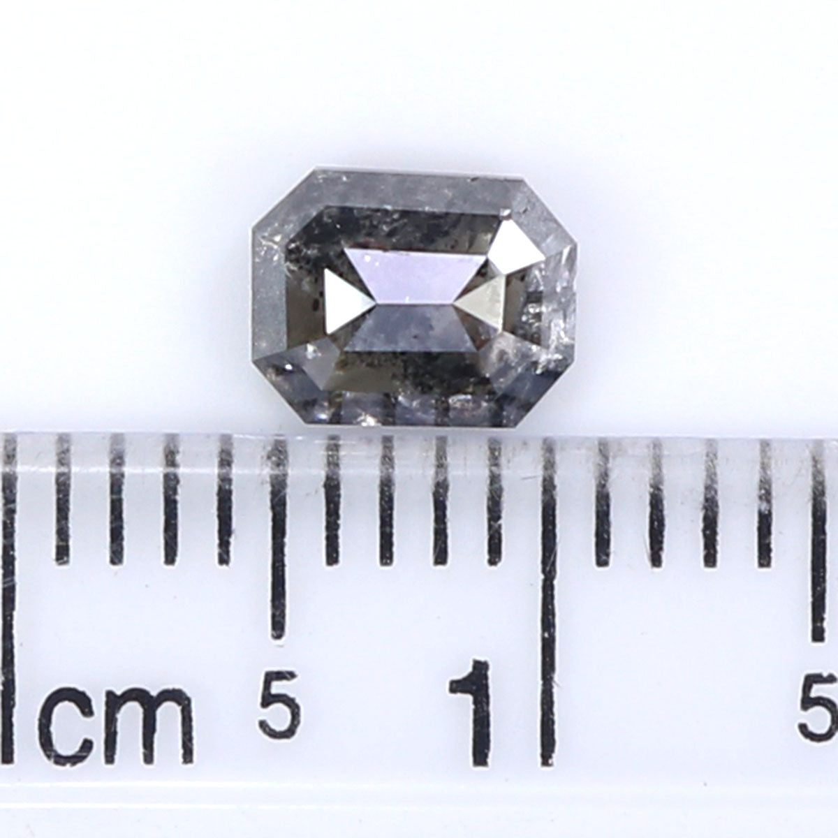 0.84 CT Natural Loose Emerald Shape Diamond Salt And Pepper Emerald Cut Diamond 6.05 MM Natural Black Grey Emerald Rose Cut Diamond LQ2165