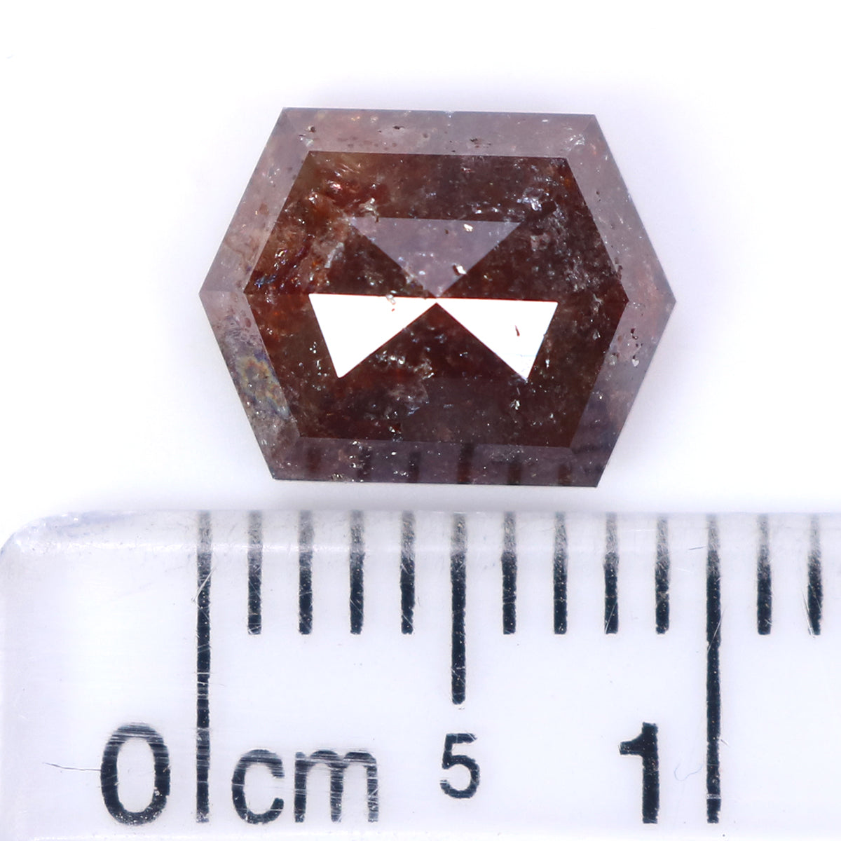 2.66 CT Natural Loose Hexagon Shape Diamond Brown Color Hexagon Cut Diamond 9.40 MM Natural Brown Color Hexagon Rose Cut Diamond LQ2186