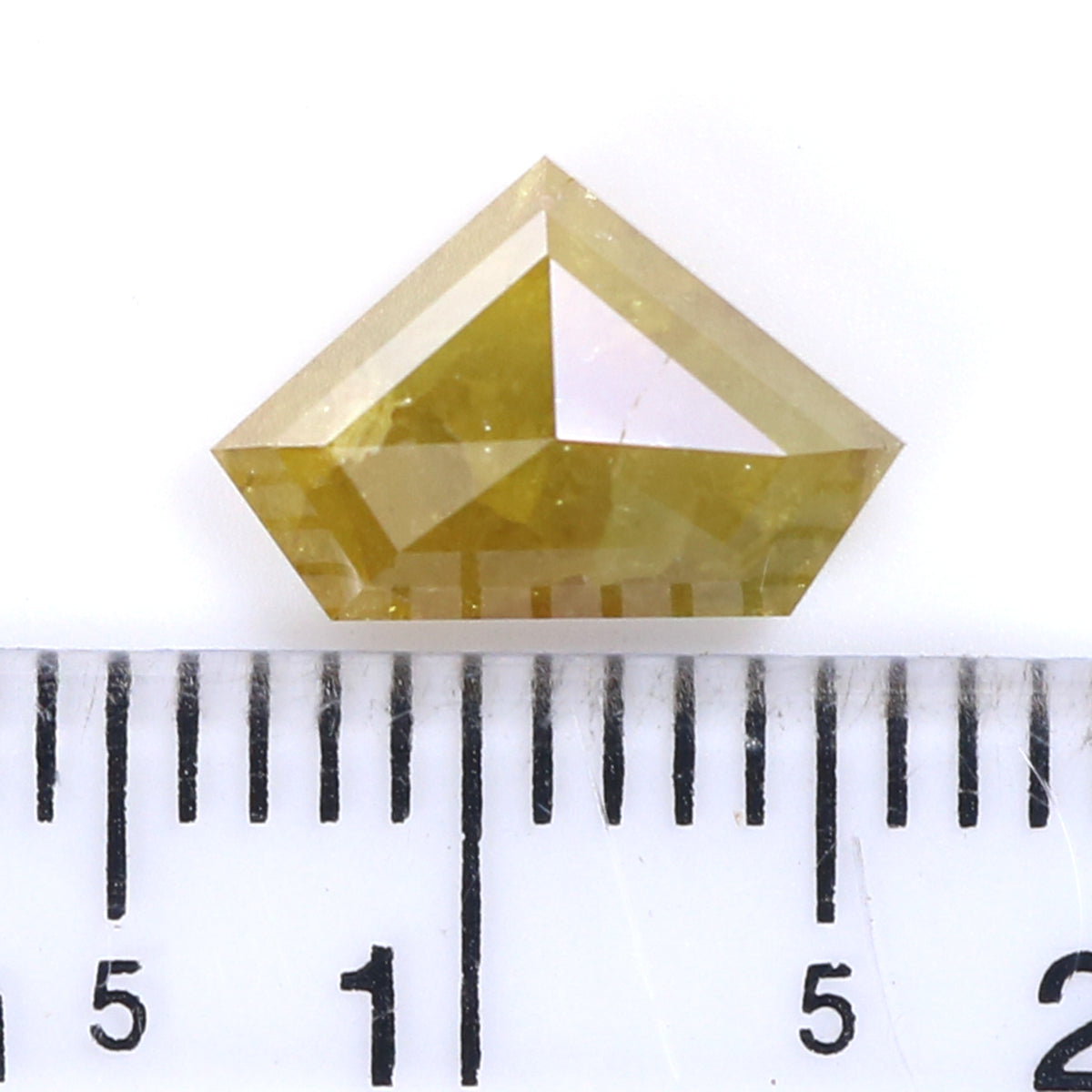 Natural Loose Shield Yellow Color Diamond 2.04 CT 6.55 MM Shield Shape Rose Cut Diamond L9860