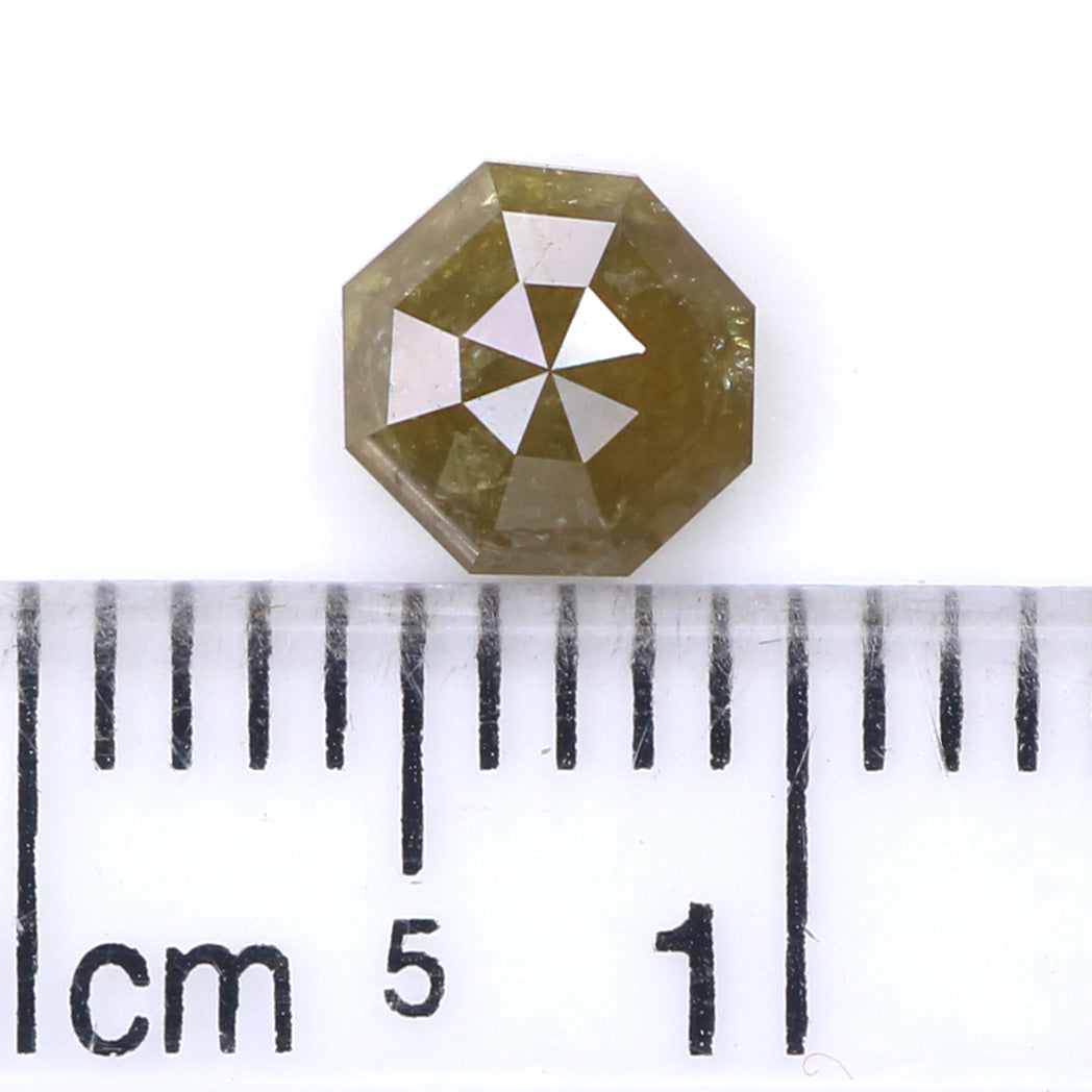 0.67 CT Natural Loose Octagon Diamond Yellow Color Octagon Cut Diamond 5.40 MM Natural Loose Yellow Diamond Octagon Rose Cut Diamond LQ9568