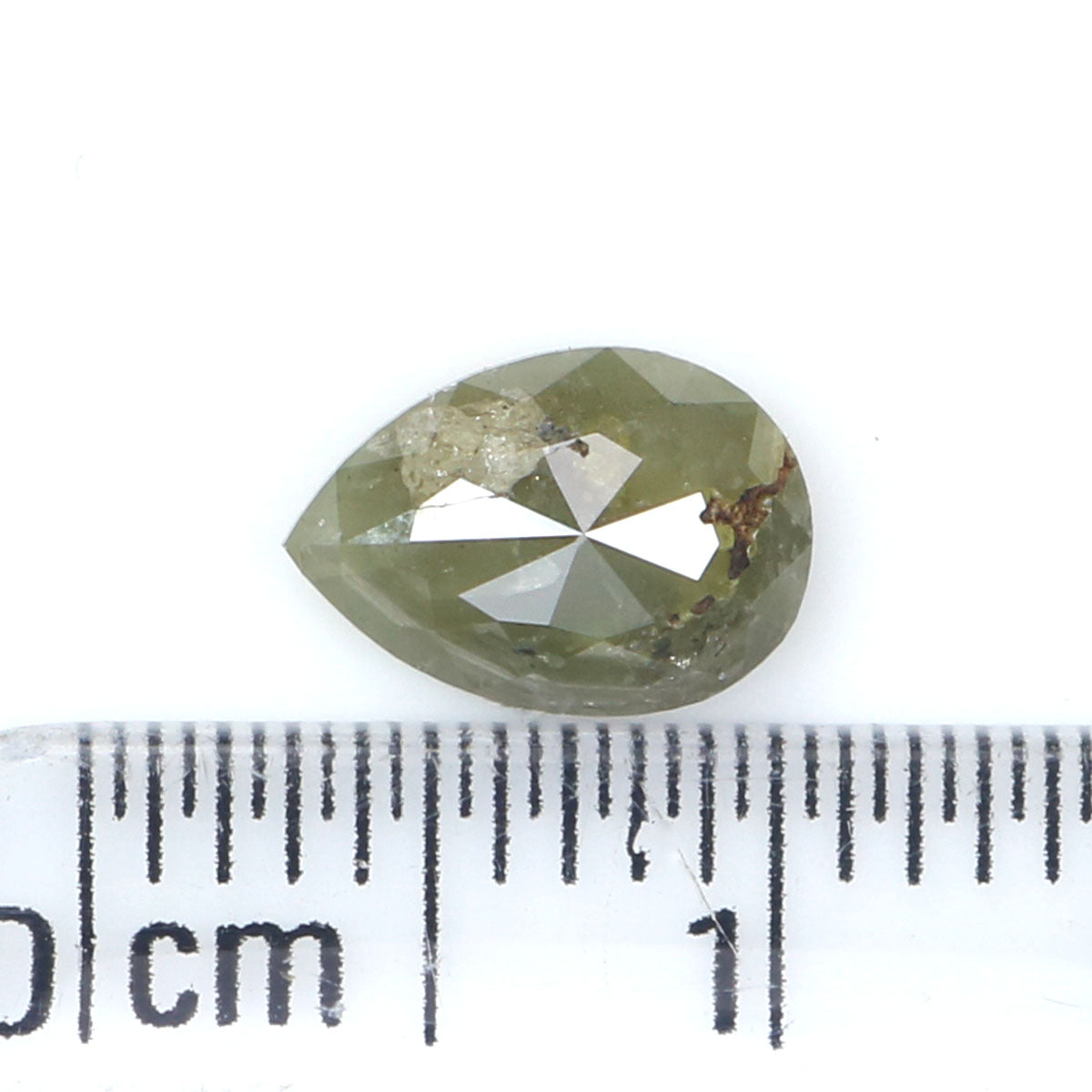 Natural Loose Pear Green Color Diamond 0.91 CT 7.65 MM Pear Shape Rose Cut Diamond L9937