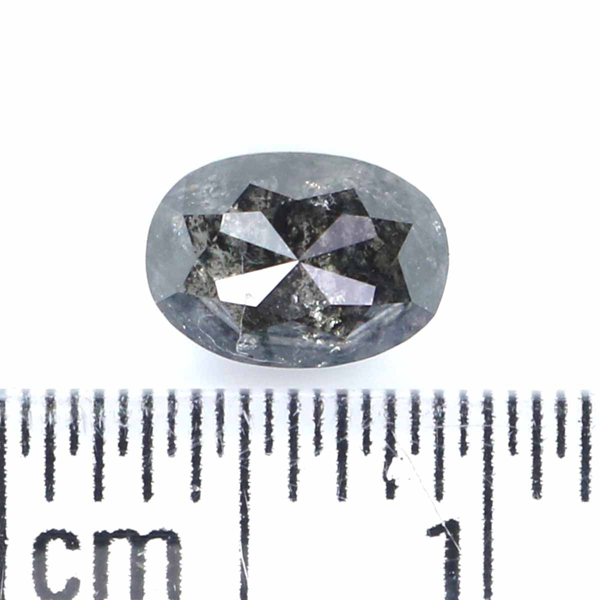 0.77 CT Natural Loose Oval Shape Diamond Salt And Pepper Oval Cut Diamond 6.25 MM Natural Black Grey Diamond Oval Rose Cut Diamond LQ2367