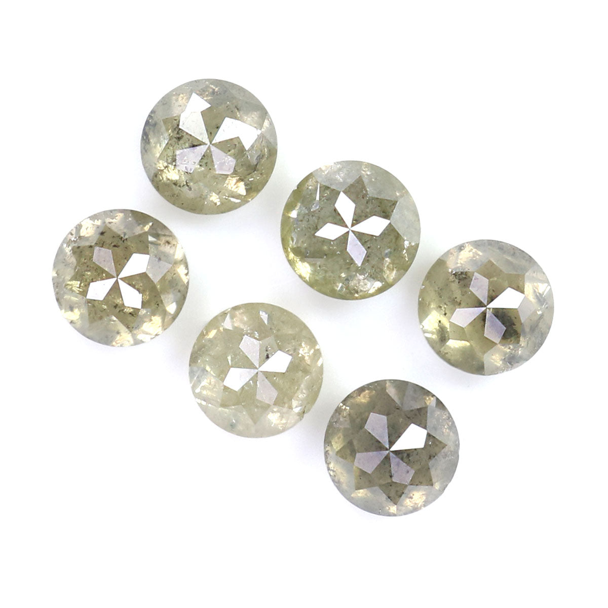 Natural Loose Rose Cut Yellow Grey Diamond Color 1.82 CT 3.80 MM Round Rose Cut Shape Diamond KDL9851