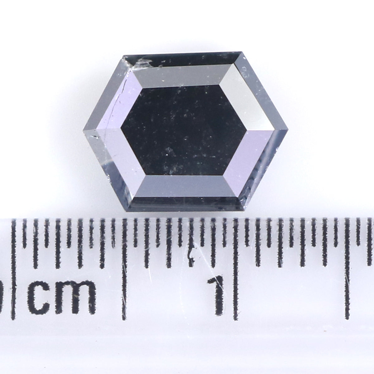 1.97 CT Natural Loose Hexagon Shape Diamond Black Color Hexagon Cut Diamond 9.25 MM Natural Black Color Hexagon Rose Cut Diamond LQ9328