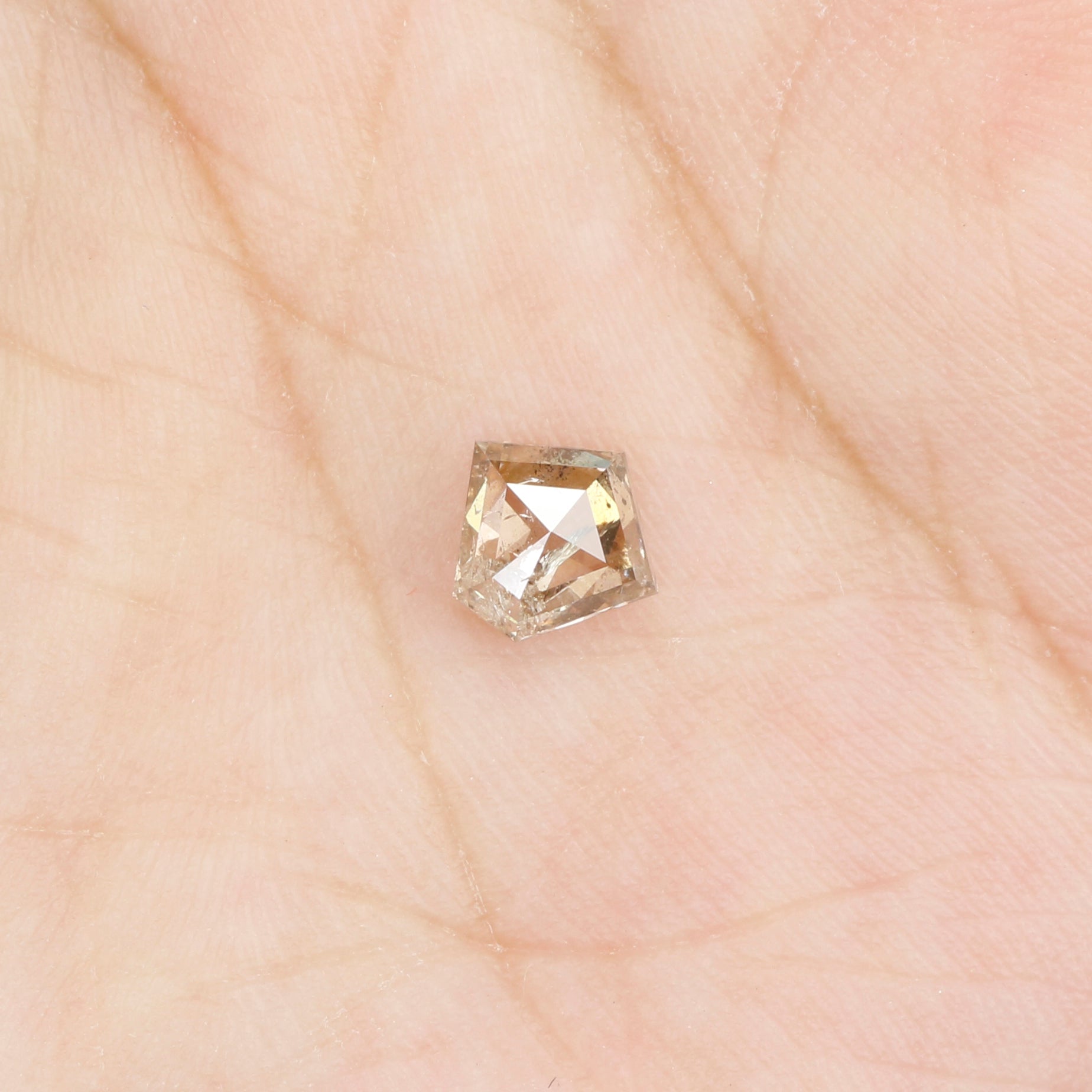 0.63 Ct Natural Loose Pentagon Shape Diamond Brown Color Pentagon Cut Diamond 5.70 MM Natural Brown Diamond Pentagon Rose Cut Diamond LQ044