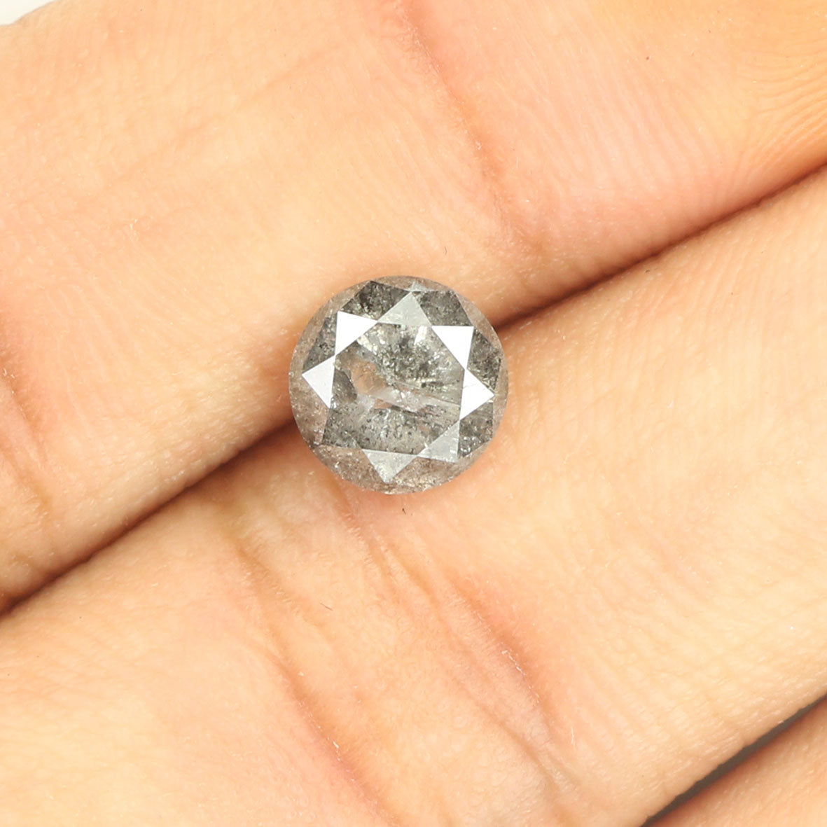 1.44 Ct Natural Loose Round Shape Diamond Salt And Pepper Round Cut Diamond 6.90 MM Natural Loose Diamond Round Brilliant Cut Diamond LQ9352