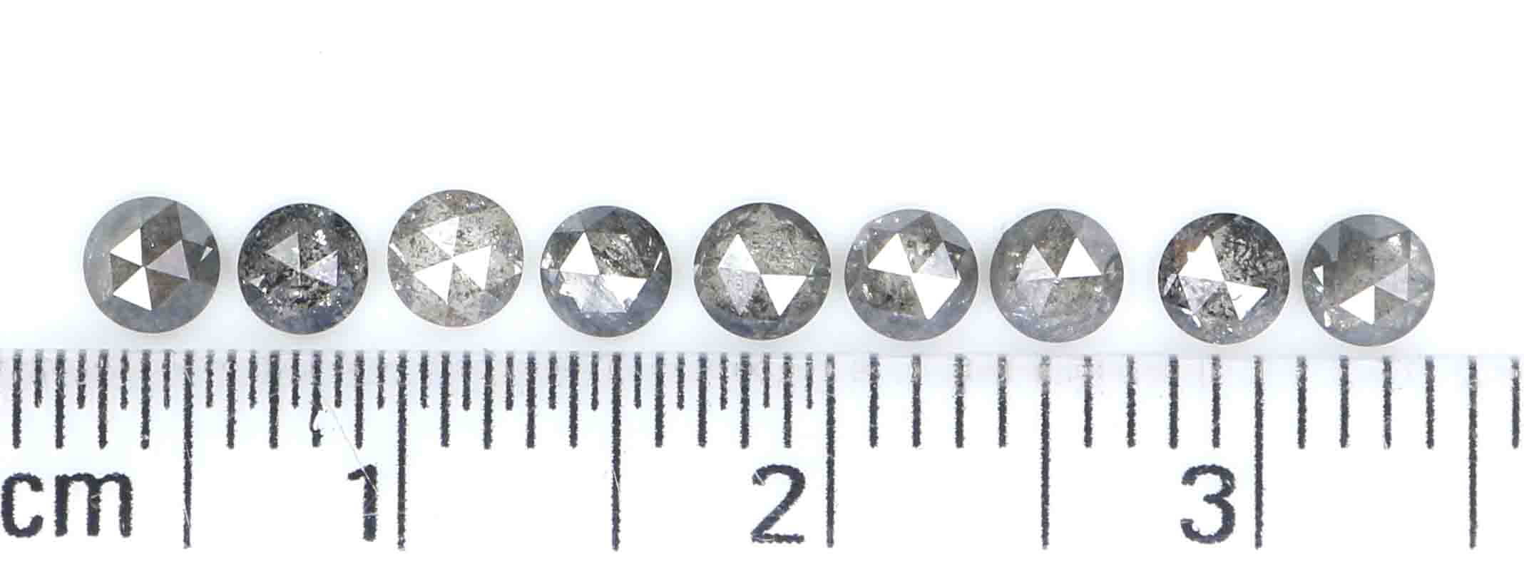 Natural Loose Rose Cut Salt And Pepper Black Grey Color Diamond 1.19 CT 3.12 MM Rose Cut Shape Diamond KDL2404